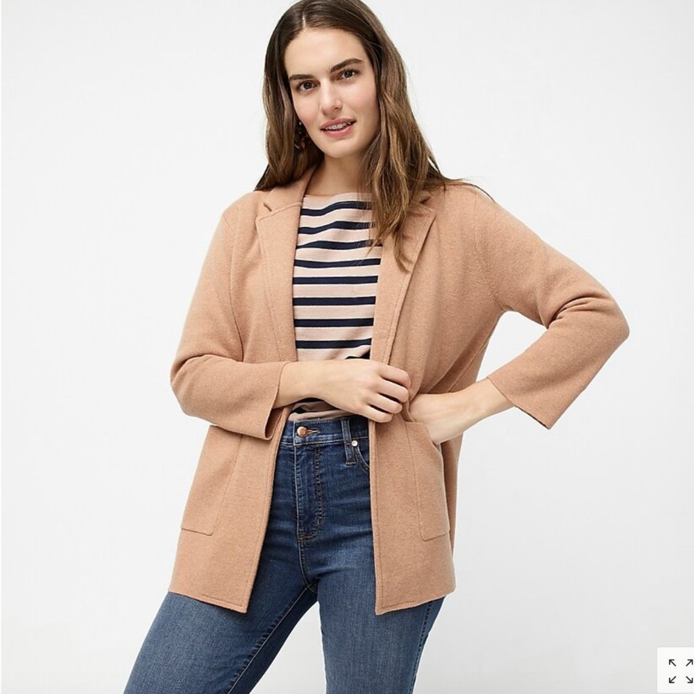 J.Crew sweater blazer in heather khaki